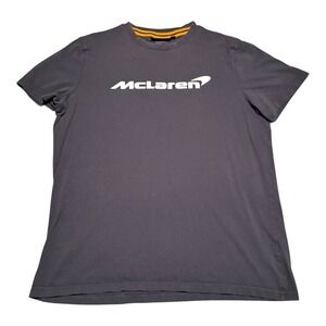McLaren Cotton Blend Gray‎ Spell Out Logo Stained Shirt Men's XL